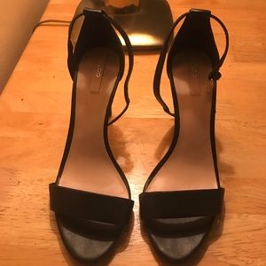 ALDO black leather 3.5” stiletto heels